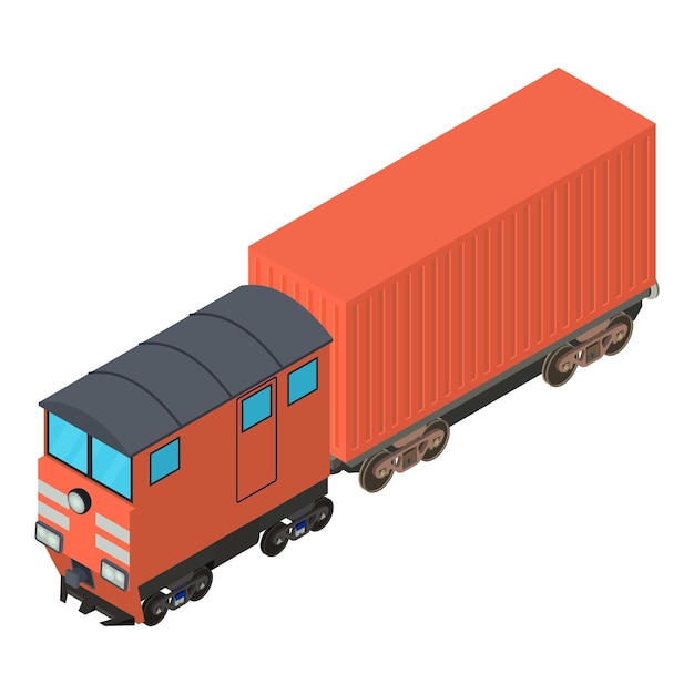 Rood treinpictogram Isometrische illustratie van rood trein vectorpictogram voor Web