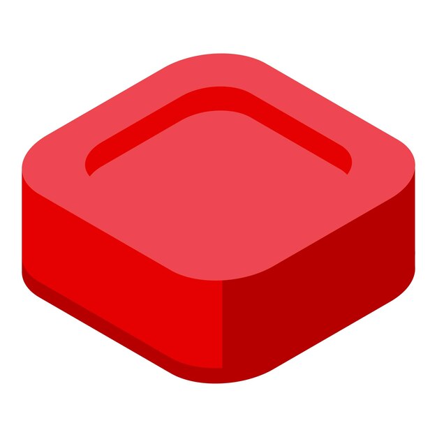 Rood vierkant platform met iets isometrisch 3D-illustratie