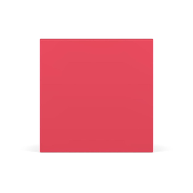 Rood vierkant verticale muur basis fundament blok 3d element decoratief ontwerp realistische vector
