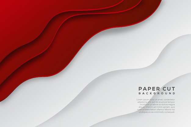 rood wit abstract papier gesneden achtergrond