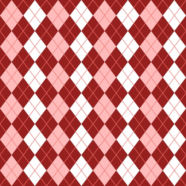 Rood Wit Naadloos Argyle-patroon