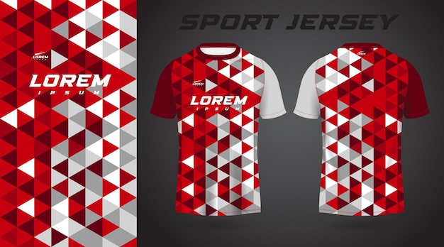 Rood wit shirt sport jersey ontwerp