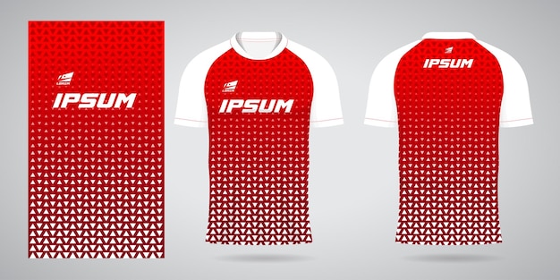 rood wit sportshirt sjabloon voor teamuniformen en voetbal t-shirtontwerp