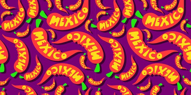 Roodgloeiende jalapenopeper. Chili peper symbool van de Mexicaanse keuken. De inscriptie Mexico op de backg