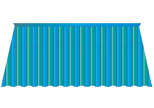 Tetto per il design tetto in metallo blu su sfondo bianco stile cartone animato illustrazione vettoriale