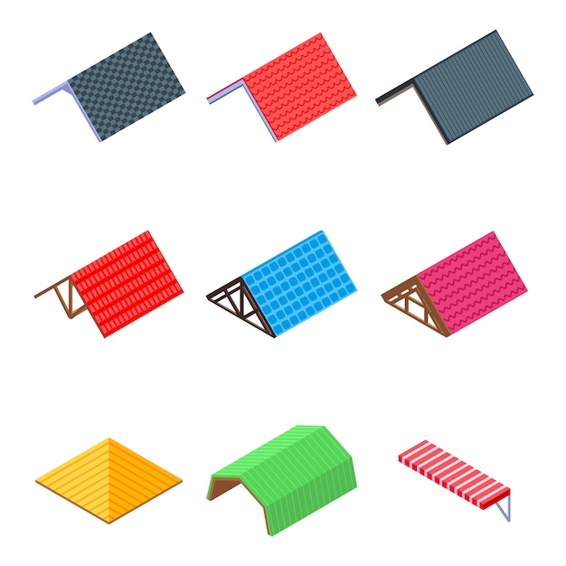 Vector roof icons set