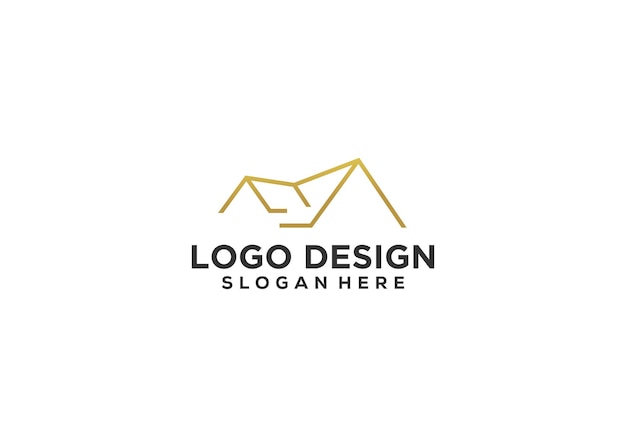 roof logo design company name logo illustration