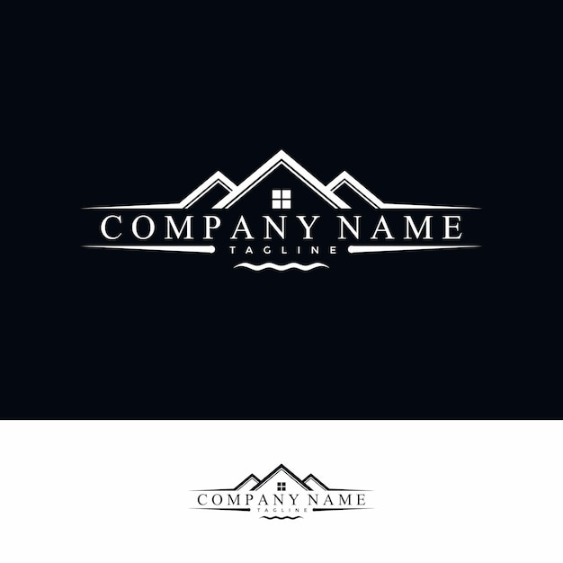 Roof logo template on dark background