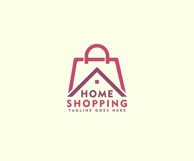 Изолированная сумка для покупок на крыше, дизайн логотипа, полезный логотип для розничной торговли, иллюстрация шаблона логотипа