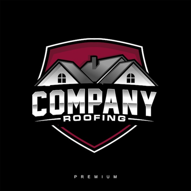 屋根ふき会社のロゴのテンプレート