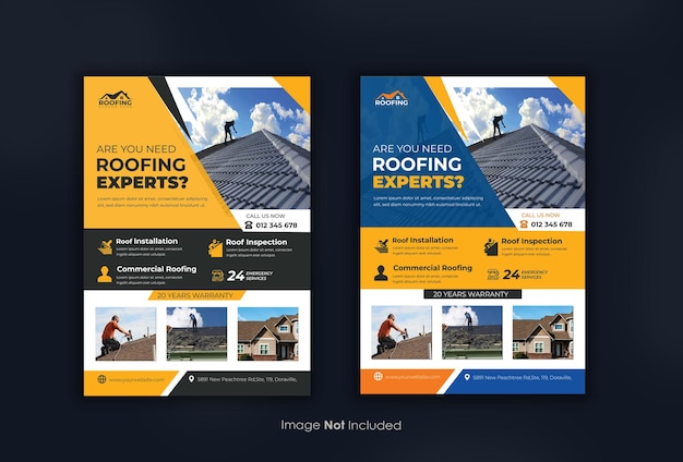 Roofing flyer design template