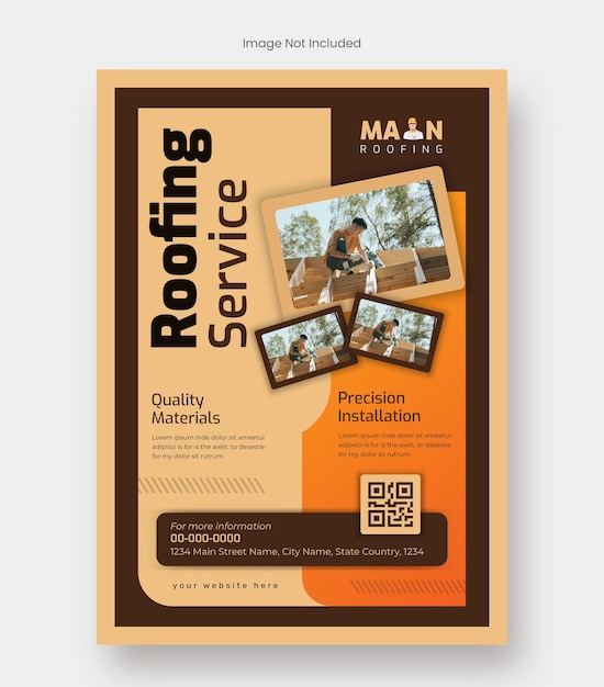 roofing flyer design template