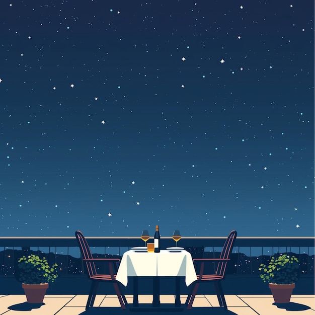 Rooftop dinner under the stars