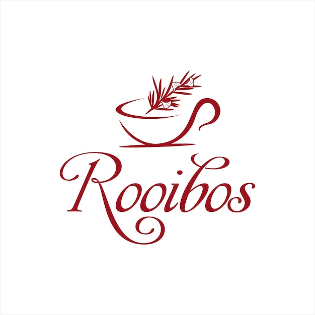 Rooibos fresh tea logo design template