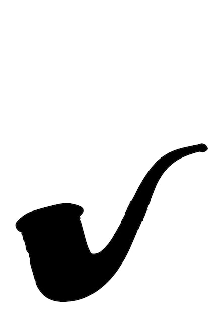 Vector rookpijp silhouet geïsoleerd op witte achtergrond vector illustratie in vlakke stijl