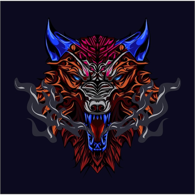 Rookrode wolfshoofd.