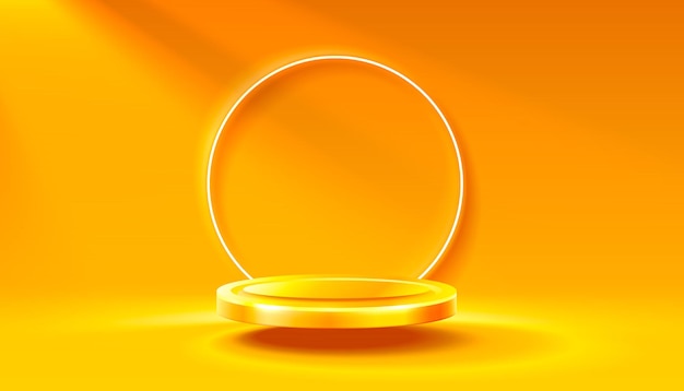 Room light studio presentation scene illuminated orange background vector