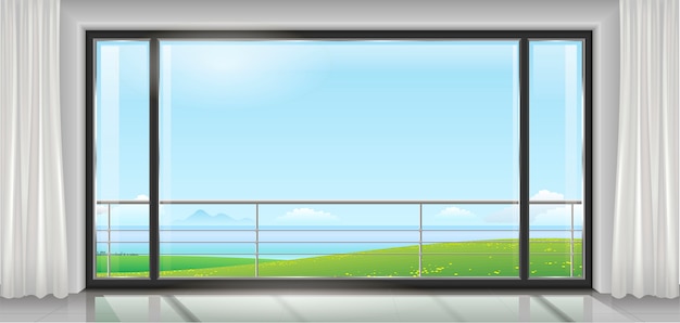 room with a huge window