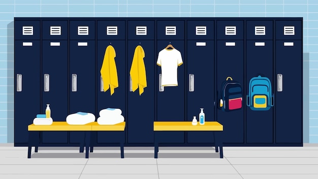a room with lockers and lockers with the word  no  on it