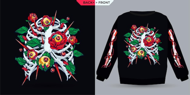 Roos op de borst gekenmerkt met shirt Mock Up