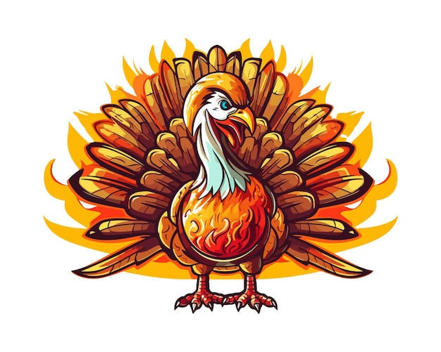 Rooster cartoon character turkey bird Happy thanksgiving day