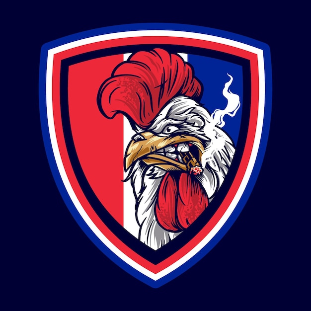 Gallo pollo esport logo vettoriale