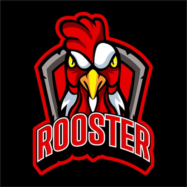 Rooster chicken esports team logo template