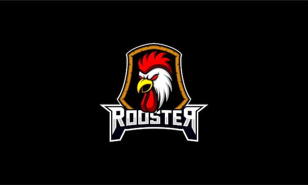 Vector rooster chicken head emblem