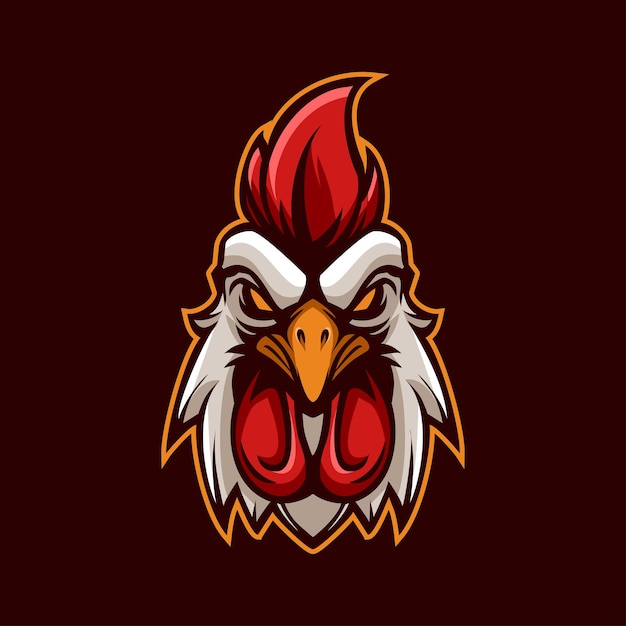 Rooster Chicken Head Mascot Illustration