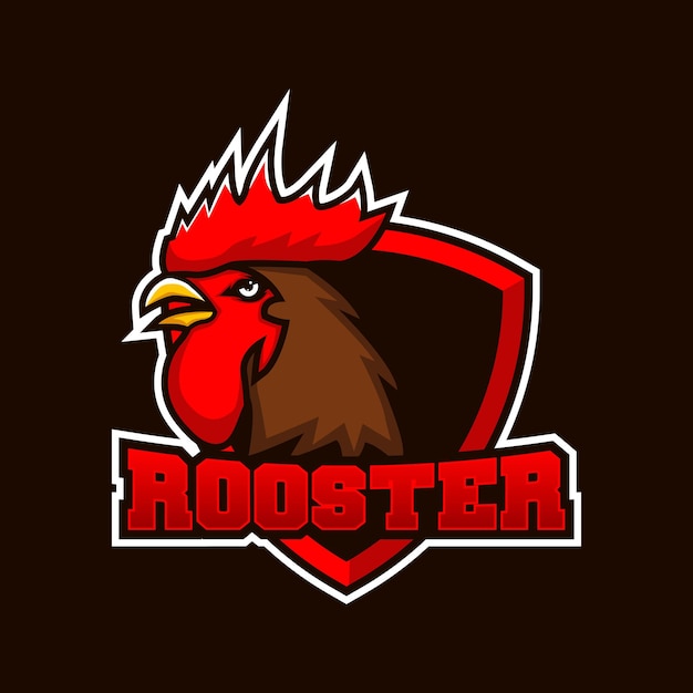 rooster chicken mascot logo and esports  mascot angry rooster logo template vector