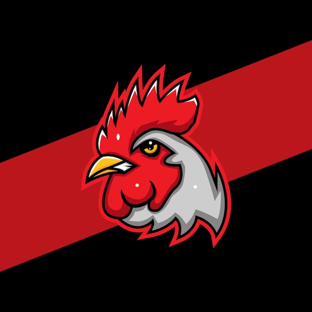 rooster chicken mascot logo and esports  mascot angry rooster logo template vector