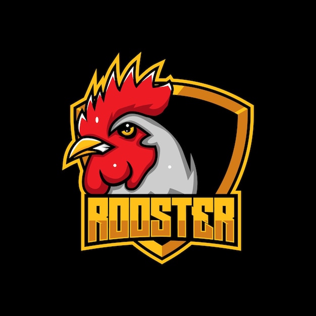 rooster chicken mascot logo and esports  mascot angry rooster logo template vector