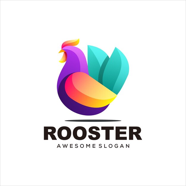 rooster colorful logo illustration vectors