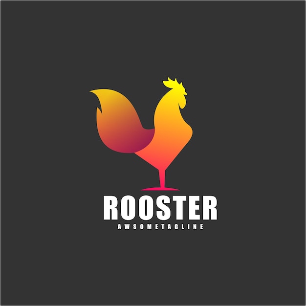 Vector rooster colorful logo