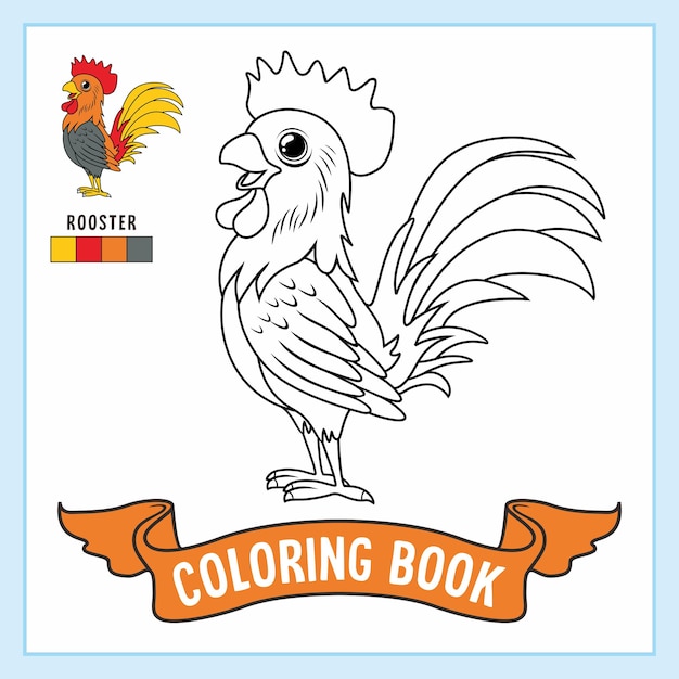 Gallo disegni da colorare libro pollo