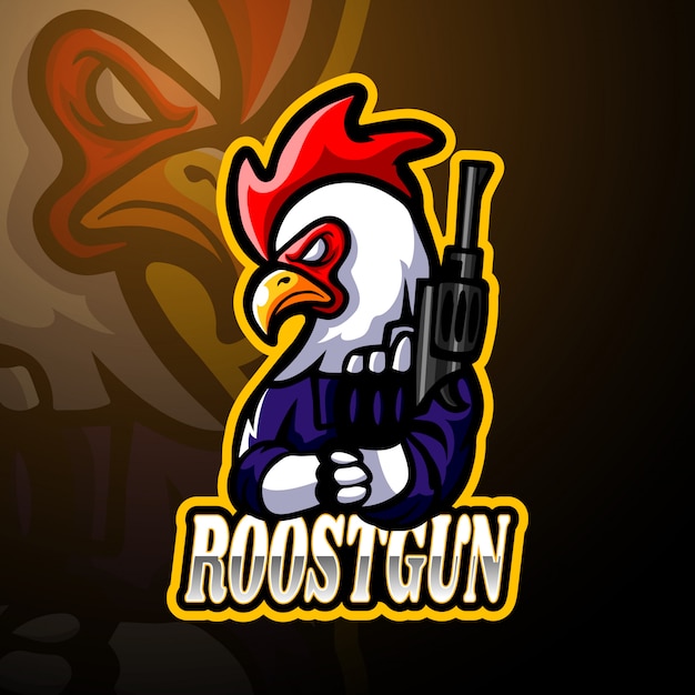 Rooster esport logo mascot design