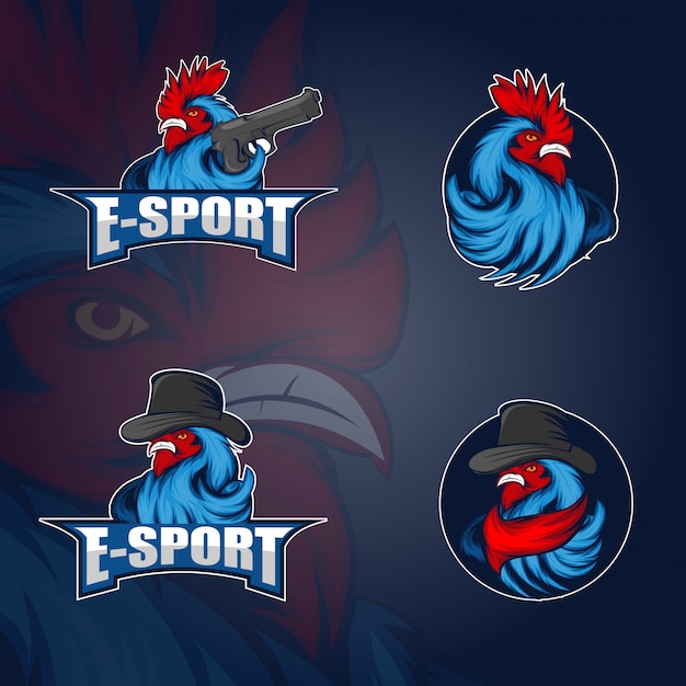 Vector rooster esport-logo