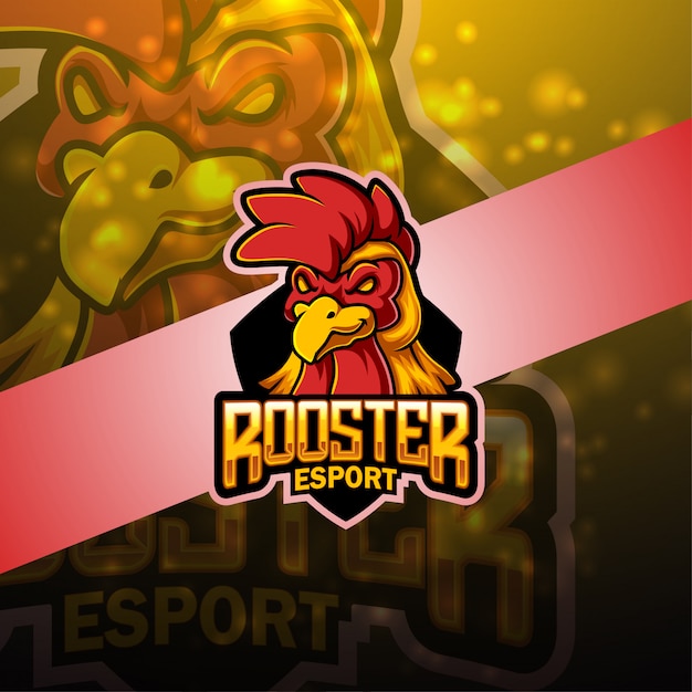 Vector rooster esport mascot logo