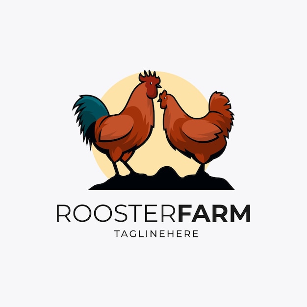 rooster farm logo template