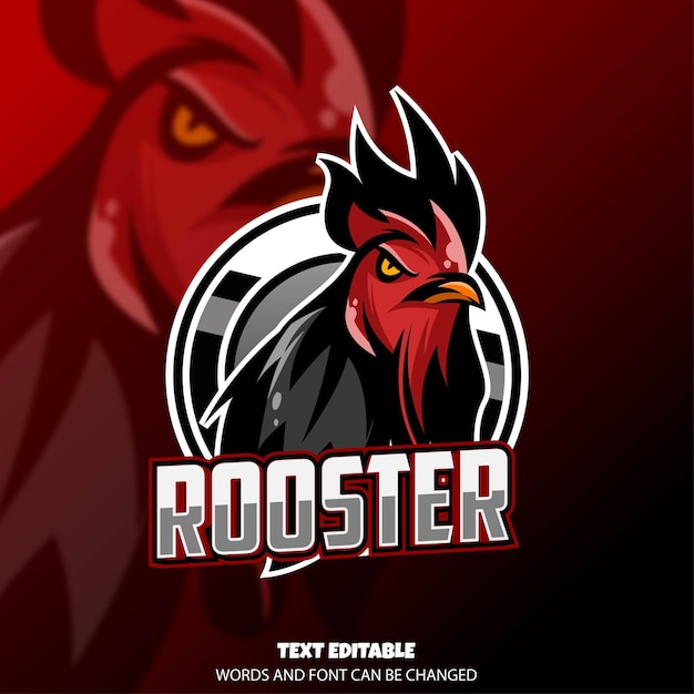 Rooster gaming mascot esport logo premium vector