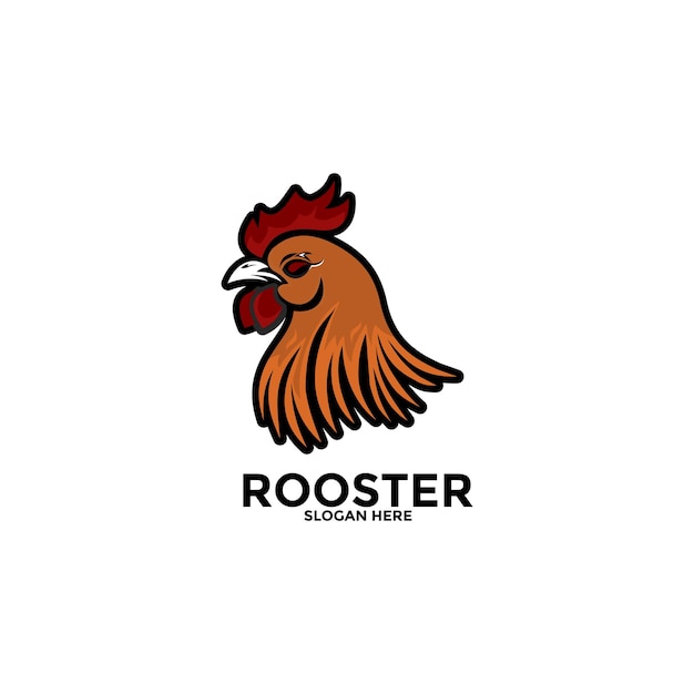 Rooster Head logo design vector Rooster Mascot logo template