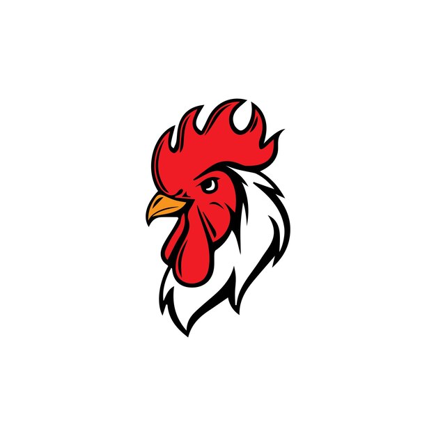 rooster head logo design vector