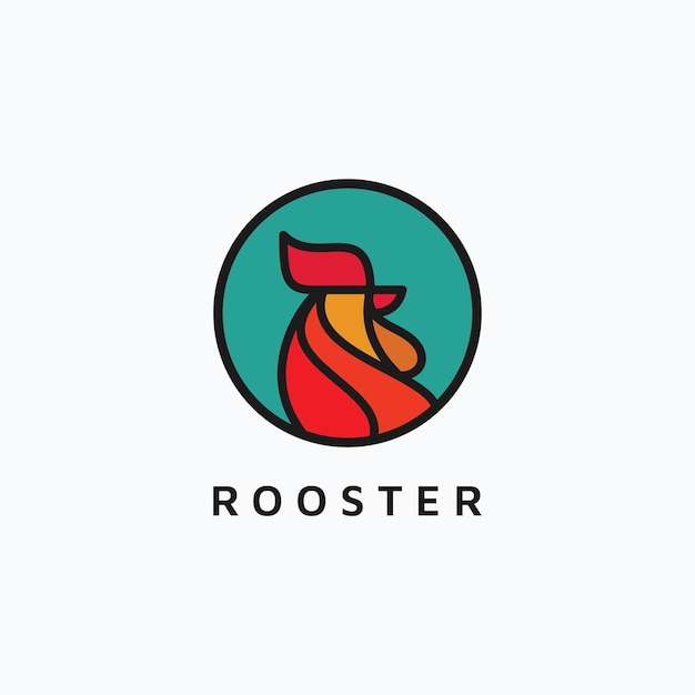 rooster head logo and icon