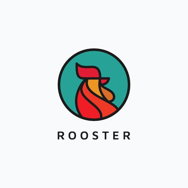 Rooster head logo and icon