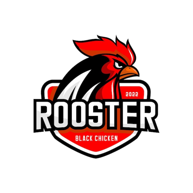 rooster head logo vector design on white background