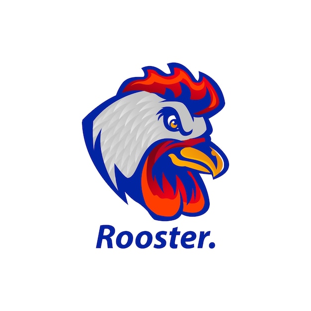 Vector rooster head mascot logo