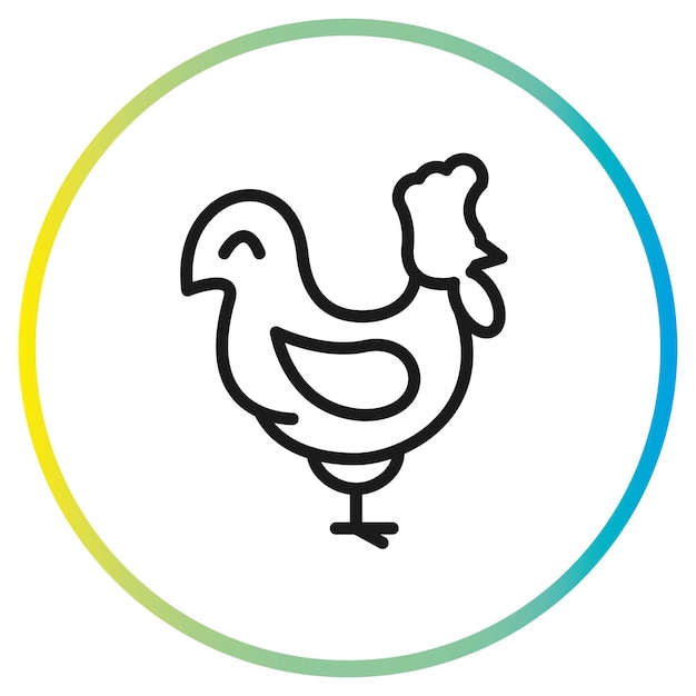 Rooster icon line sign vector illustration eps10
