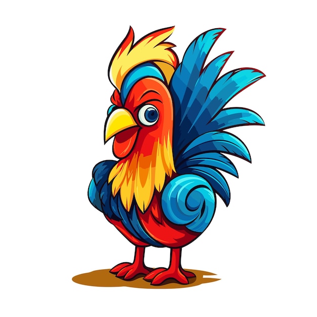 rooster labor day Cartoon Vector illustration