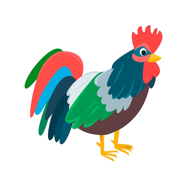 Vector rooster lat illustration colored vector element from birds collection creative rooster illustration