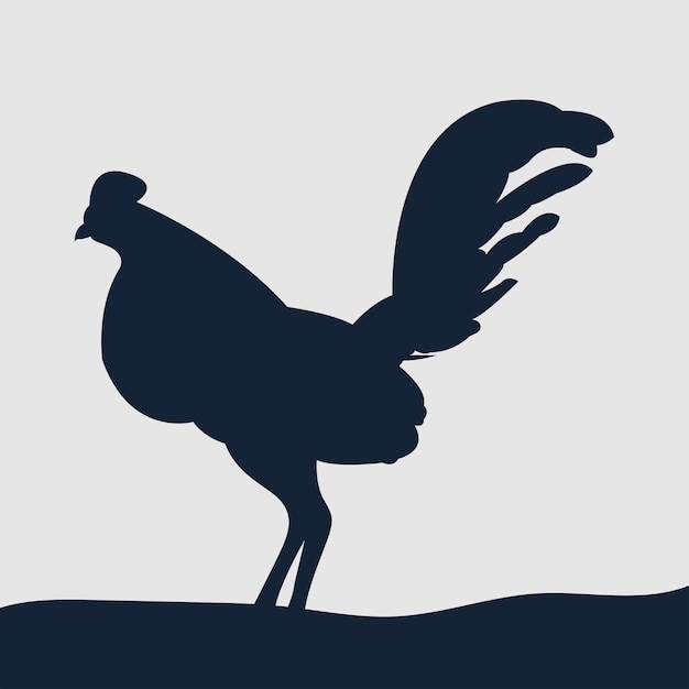 Rooster legend silhouette vector illustration